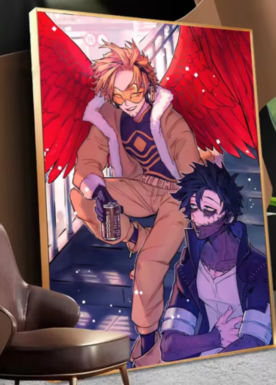 Anime My Hero Academia Hawks And Dabi Painting Wall Decor