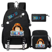 3Pcs/Set Anime One Piece Logo With Luffy Backpack