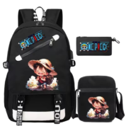 3Pcs/Set One Piece Luffy Anime Student Backpack