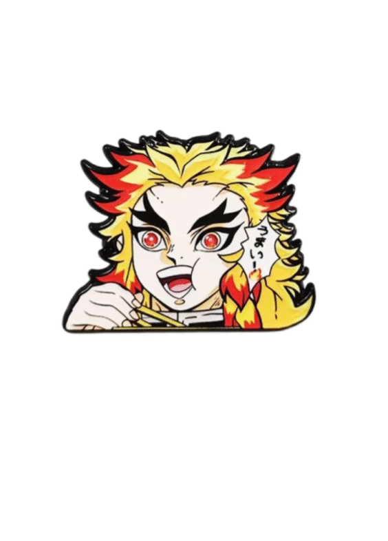 Anime Demon Slayer Kyojuro Rengoku Enamel Brooch