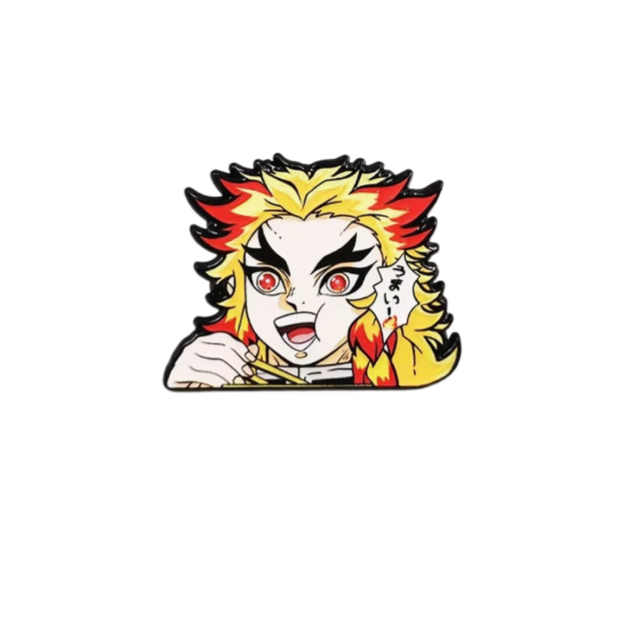 Anime Demon Slayer Kyojuro Rengoku Enamel Brooch Anime Demon Slayer Kyojuro Rengoku Enamel Brooch