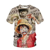One Piece Monkey D. Luffy Anime T-Shirt For Children