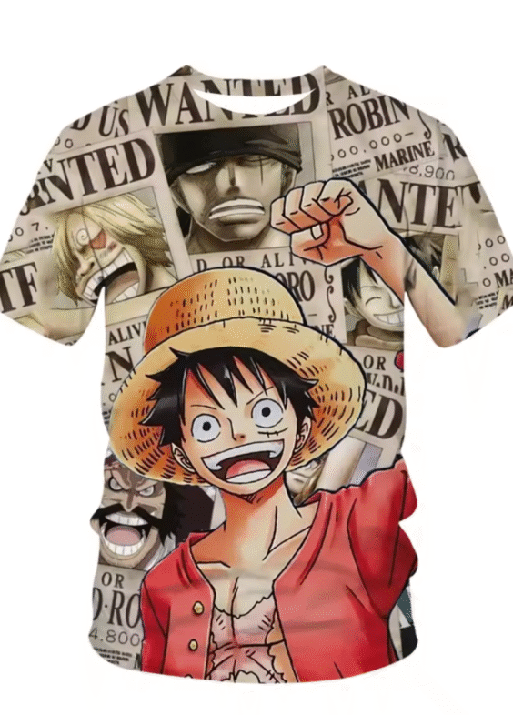 One Piece Monkey D. Luffy Anime T-Shirt For Children