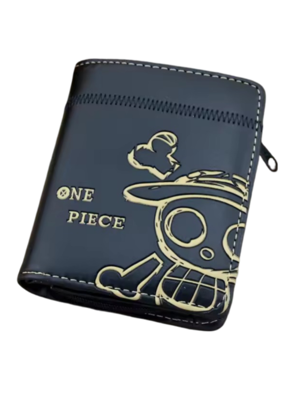 Anime One Piece Straw Hat Pirates Symbol Black Wallet