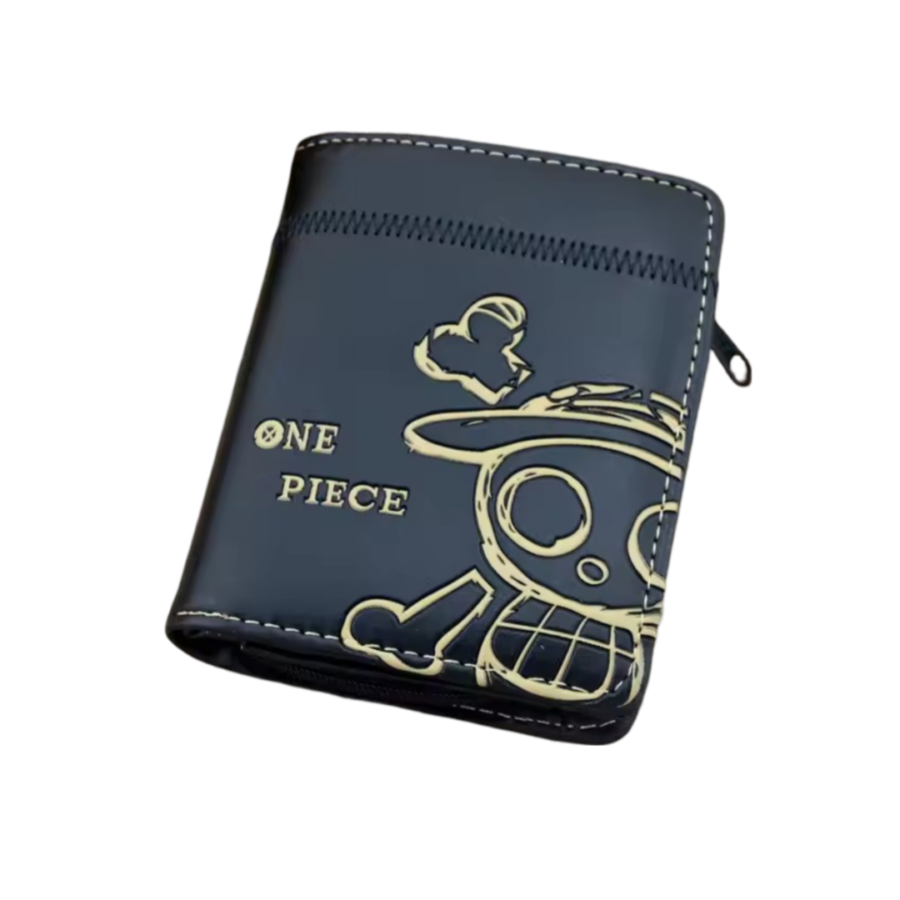 Anime One Piece Straw Hat Pirates Symbol Black Wallet