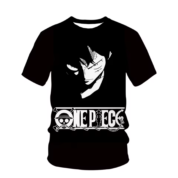 One Piece Anime Monkey D. Luffy Children Black T-Shirt