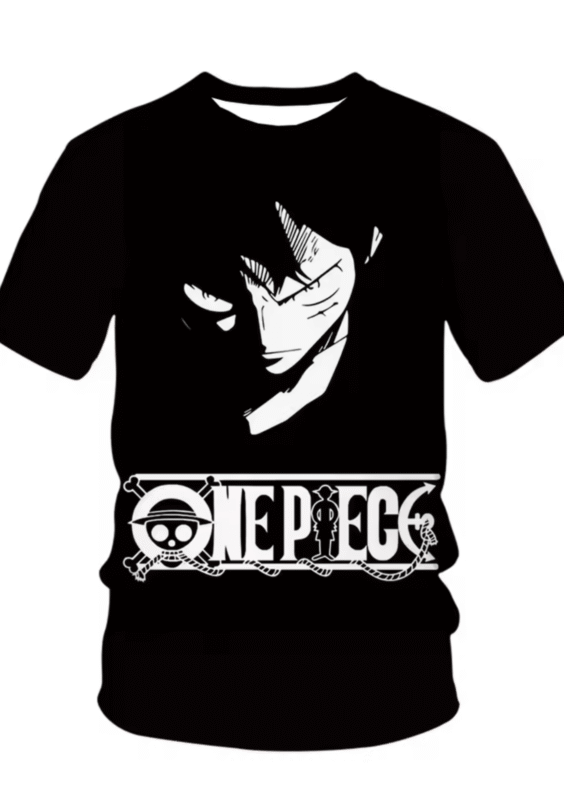 One Piece Anime Monkey D. Luffy Children Black T-Shirt