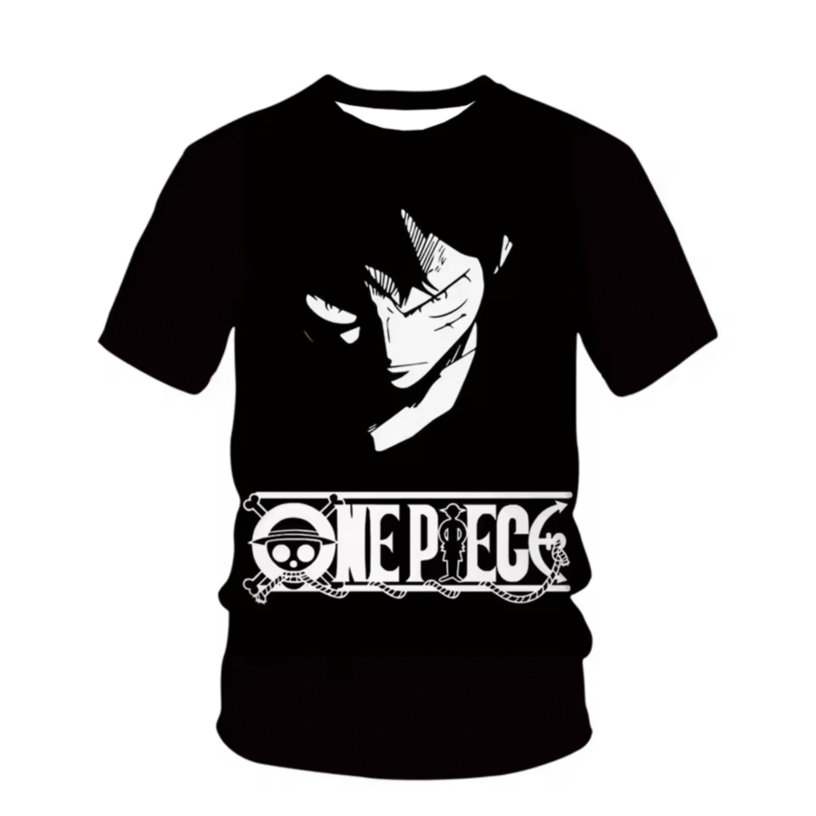 One Piece Anime Monkey D. Luffy Children Black T-Shirt One Piece Anime Monkey D. Luffy Children Black T-Shirt