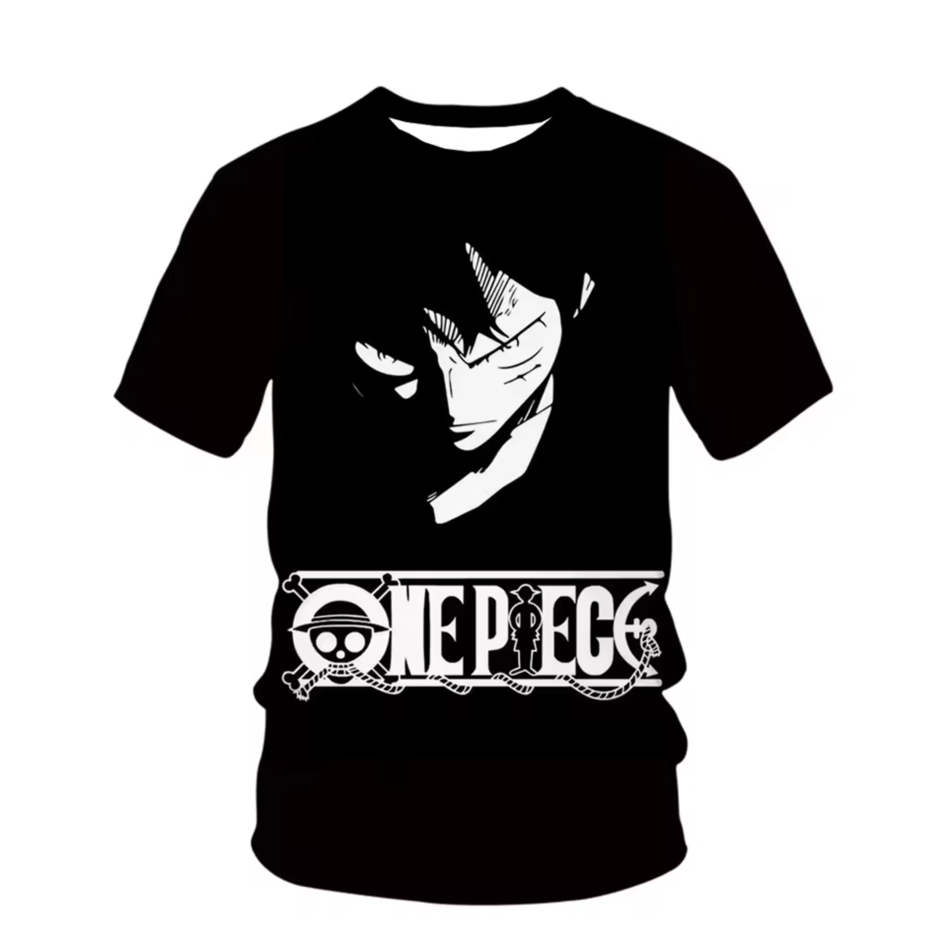 One Piece Anime Monkey D. Luffy Children Black T-Shirt One Piece Anime Monkey D. Luffy Children Black T-Shirt