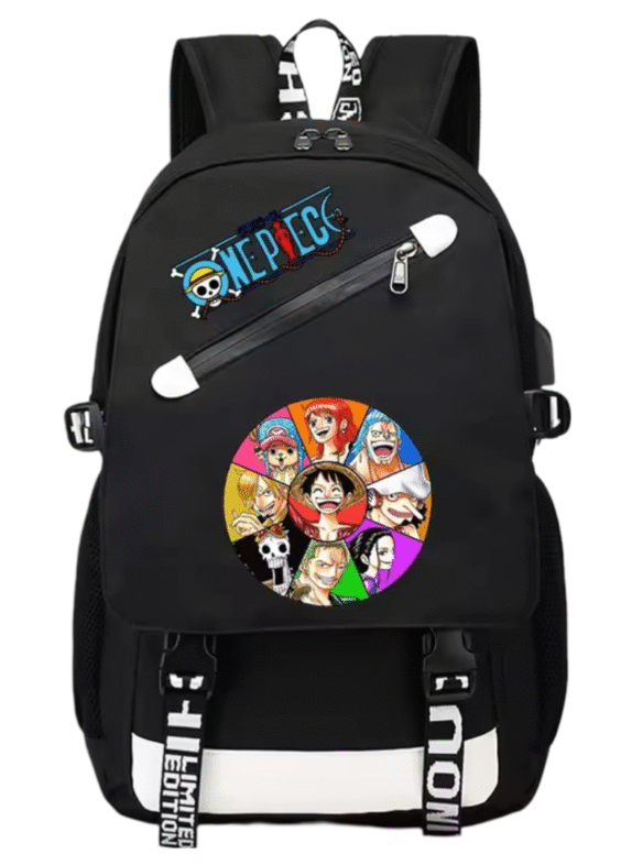 Anime One Piece Luffy With Friends Backpack For Students