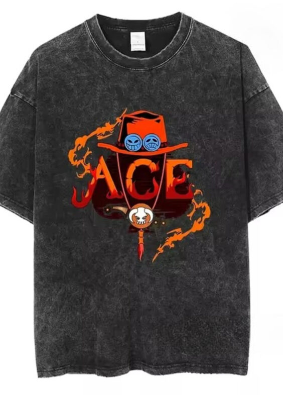 One Piece Anime Portgas D. Ace Short Sleeve T-Shirt
