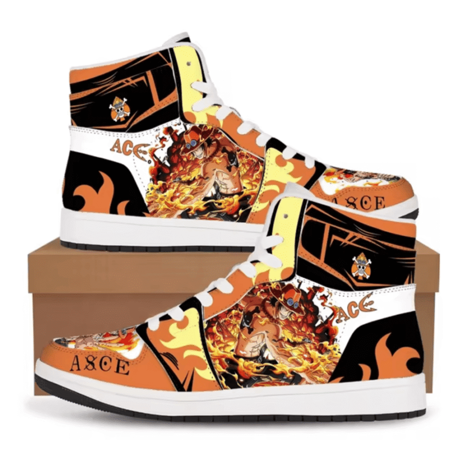 Anime One Piece Portgas D. Ace Casual Shoes For Men Anime One Piece Portgas D. Ace Casual Shoes For Men