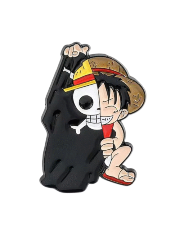 Anime One Piece Monkey D. Luffy With Flag Enamel Pin
