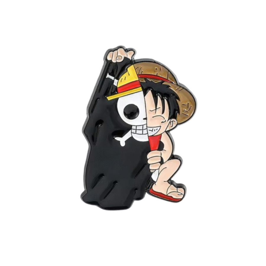 Anime One Piece Monkey D. Luffy With Flag Enamel Pin Anime One Piece Monkey D. Luffy With Flag Enamel Pin