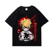 Anime My Hero Academia Katsuki Bakugo Black T-Shirt