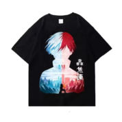 Anime My Hero Academia Shoto Todoroki Printed T-Shirt