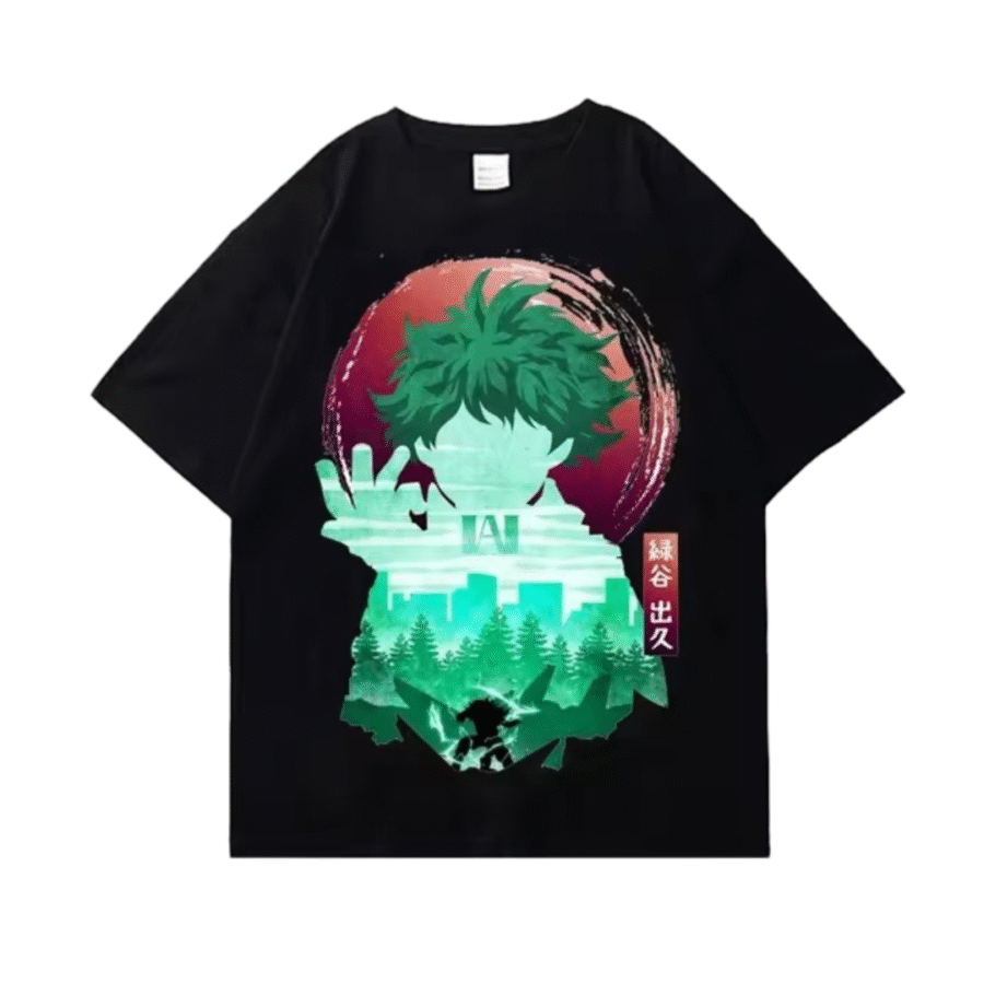 Anime My Hero Academia Izuku Midoriya Printed T-Shirt Anime My Hero Academia Izuku Midoriya Printed T-Shirt