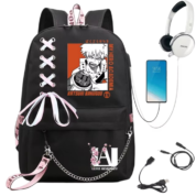 My Hero Academia Katsuki Bakugo Anime USB Port Backpack