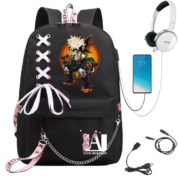 My Hero Academia Katsuki Bakugo Anime Backpack With USB Port