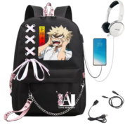 Anime My Hero Academia Katsuki Bakugo Backpack With USB Port