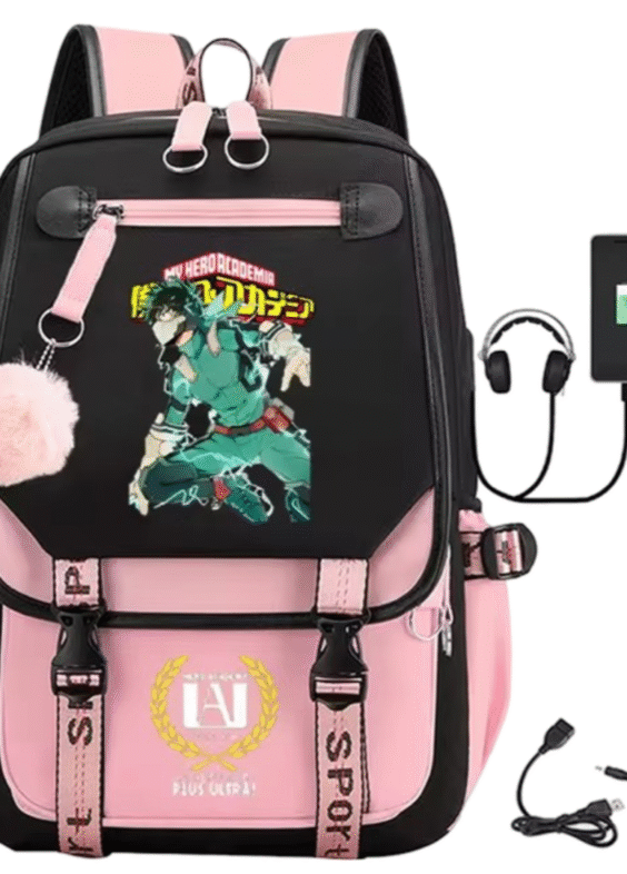 Anime My Hero Academia Izuku Midoriya Schoolbag With USB Port