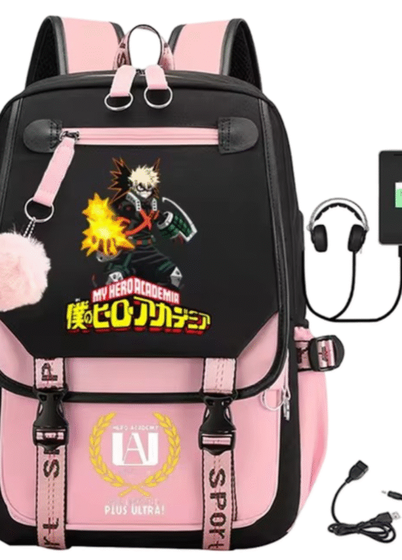 Anime My Hero Academia Katsuki Bakugo Schoolbag With USB Port