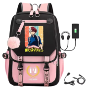 Anime My Hero Academia Shoto Todoroki Schoolbag With USB Port