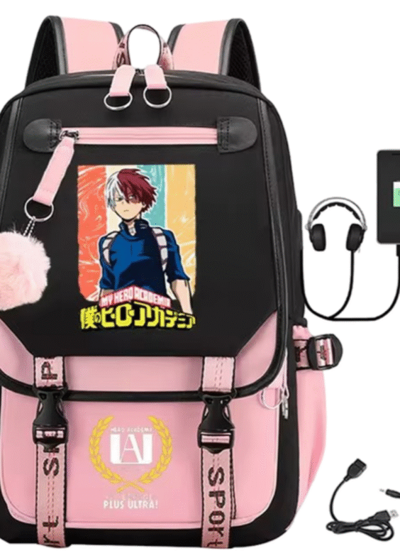 Anime My Hero Academia Shoto Todoroki Schoolbag With USB Port
