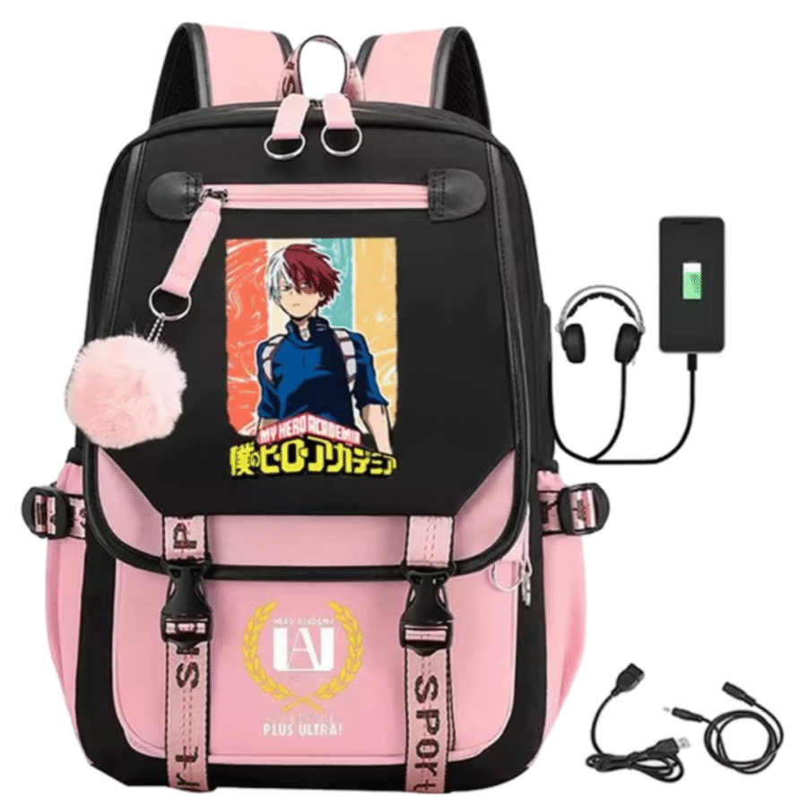 Anime My Hero Academia Shoto Todoroki Schoolbag With USB Port Anime My Hero Academia Shoto Todoroki Schoolbag With USB Port