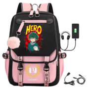 Anime My Hero Academia Izuku Midoriya USB Port Schoolbag