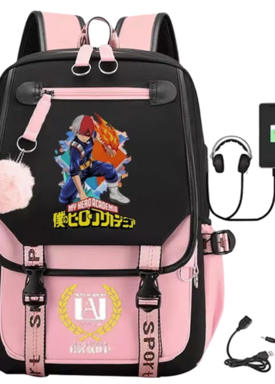 Anime My Hero Academia Shoto Todoroki Student Schoolbag With USB Port