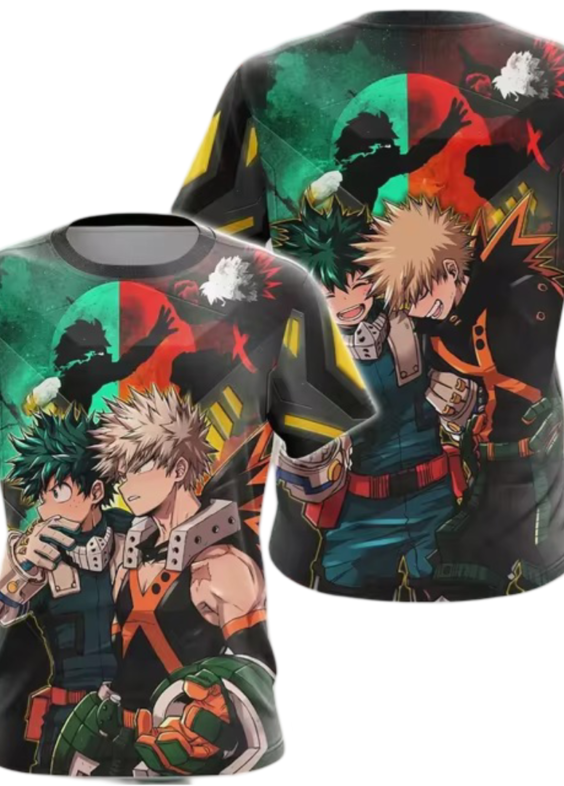 Anime My Hero Academia Izuku Midoriya And Katsuki Bakugo T-Shirt