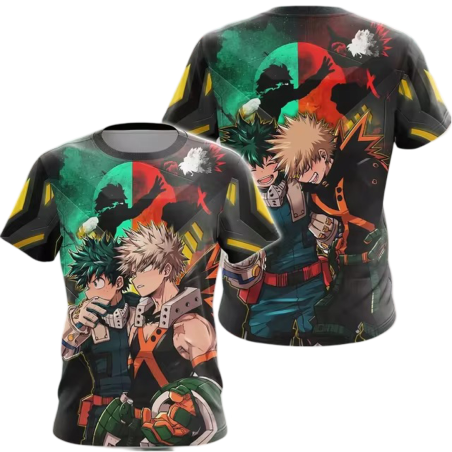 Anime My Hero Academia Izuku Midoriya And Katsuki Bakugo T-Shirt