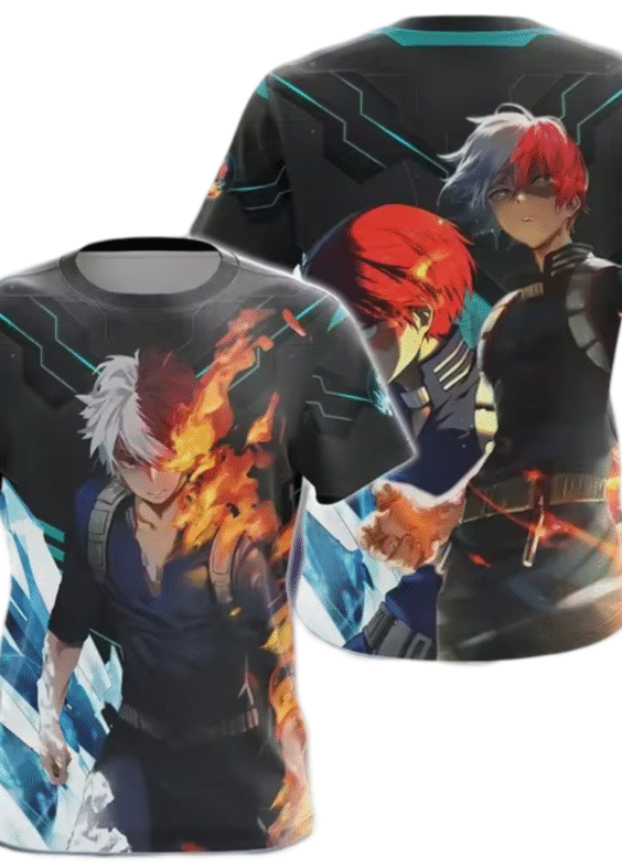 Anime My Hero Academia Shoto Todoroki 3D Printed T-Shirt