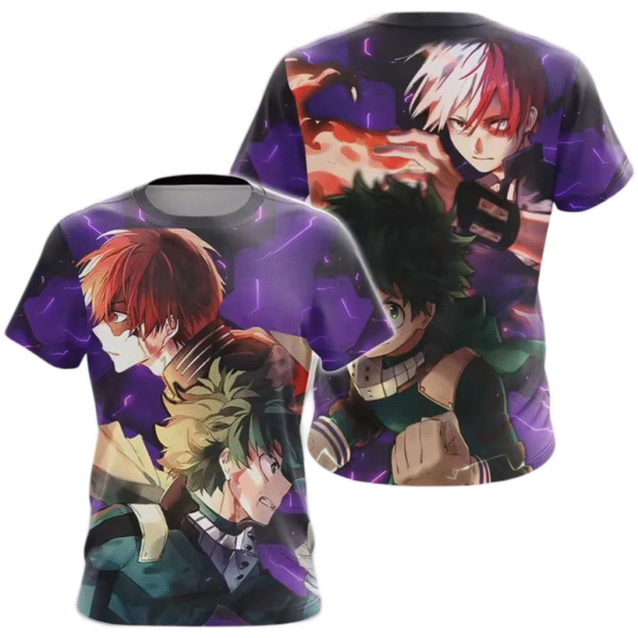 Anime My Hero Academia Shoto Todoroki And Izuku Midoriya T-Shirt Anime My Hero Academia Shoto Todoroki And Izuku Midoriya T-Shirt