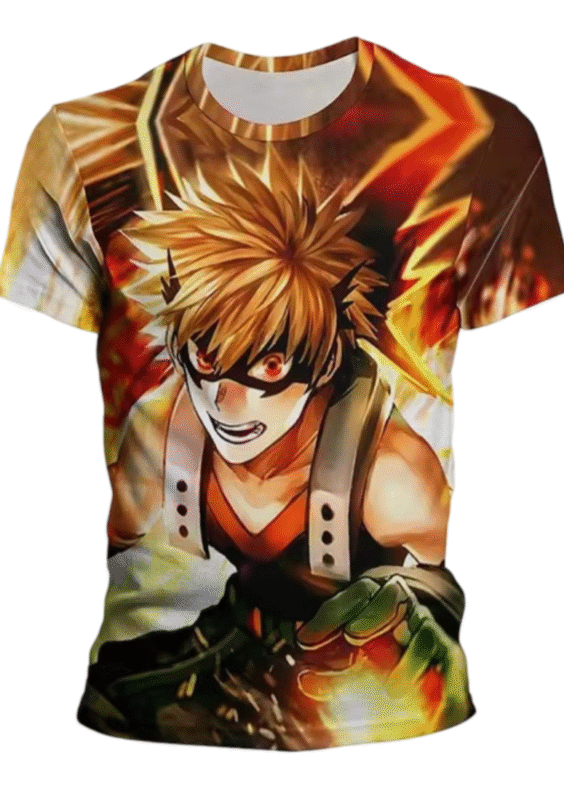 Anime My Hero Academia Katsuki Bakugo 3D Printed T-Shirt For Childern