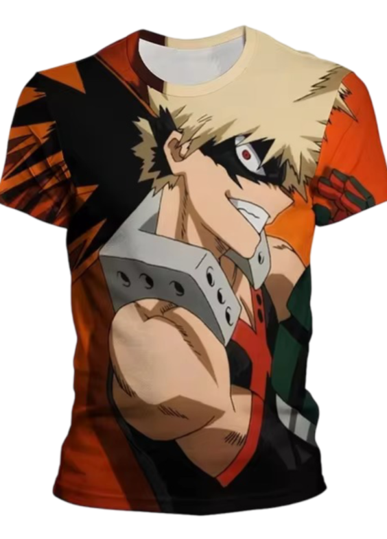 My Hero Academia Anime Katsuki Bakugo 3D Printed T-Shirt For Childern