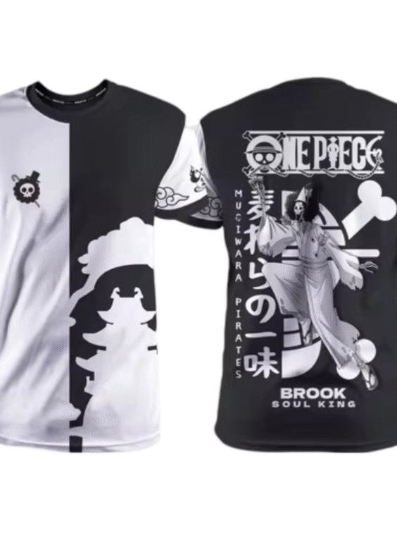 Anime One Piece Brook Black And White T-Shirt