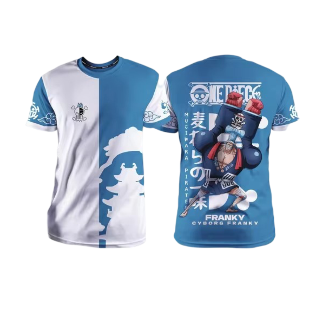 Anime One Piece Franky Blue T-Shirt Anime One Piece Franky Blue T-Shirt