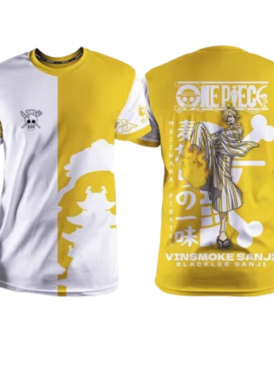 Anime One Piece Vinsmoke Sanji Yellow T-Shirt