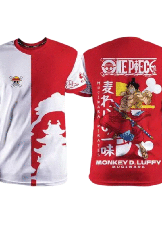 Anime One Piece Monkey D. Luffy Red T-Shirt