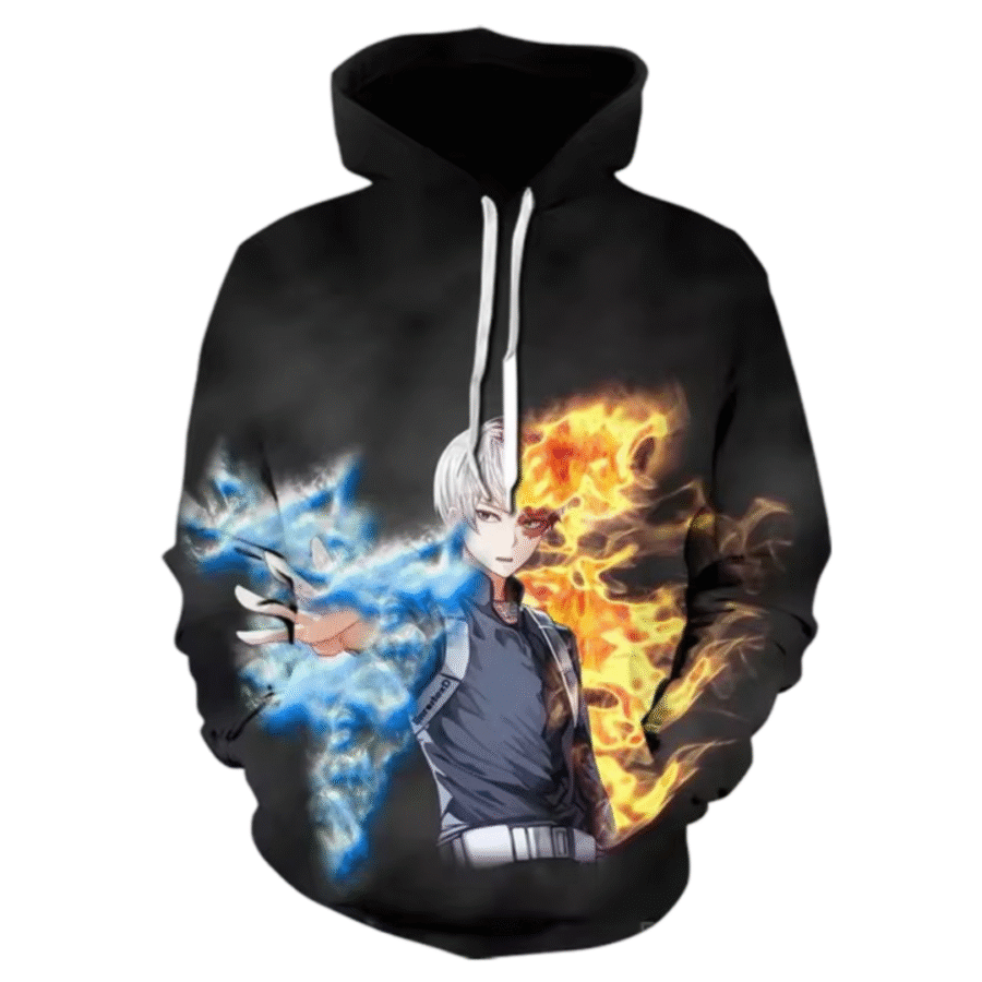 Anime My Hero Academia Shoto Todoroki 3D Printed Hoodie Anime My Hero Academia Shoto Todoroki 3D Printed Hoodie