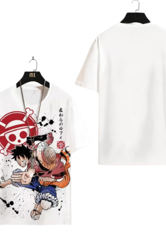 Anime One Piece Monkey D. Luffy White T-Shirt