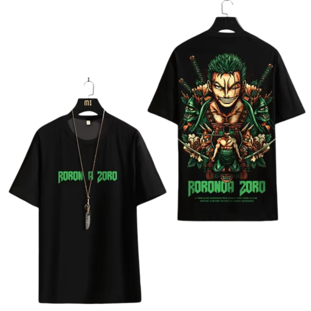 One Piece Anime Roronoa Zoro Black T-Shirt One Piece Anime Roronoa Zoro Black T-Shirt