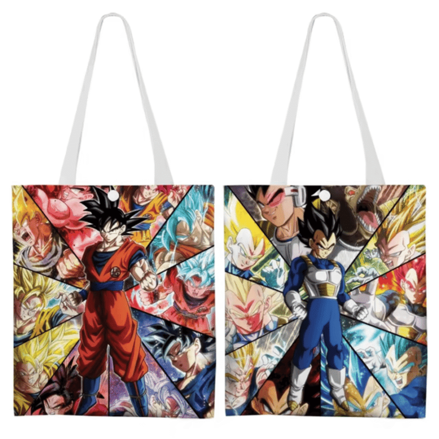 Anime Dragon Ball Goku Vs Vegeta Reusable Tote Bag Anime Dragon Ball Goku Vs Vegeta Reusable Tote Bag