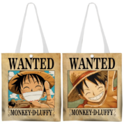 Anime One Piece Wanted Monkey D. Luffy Reusable Tote Bag