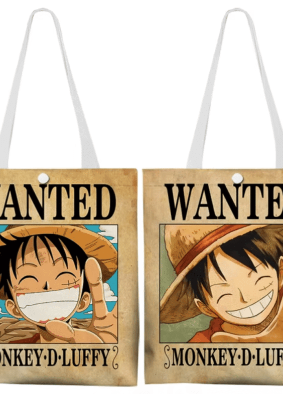 Anime One Piece Wanted Monkey D. Luffy Reusable Tote Bag