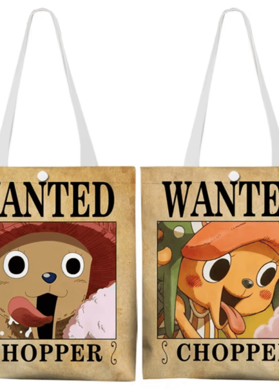 Anime One Piece Wanted Chopper Reusable Tote Bag