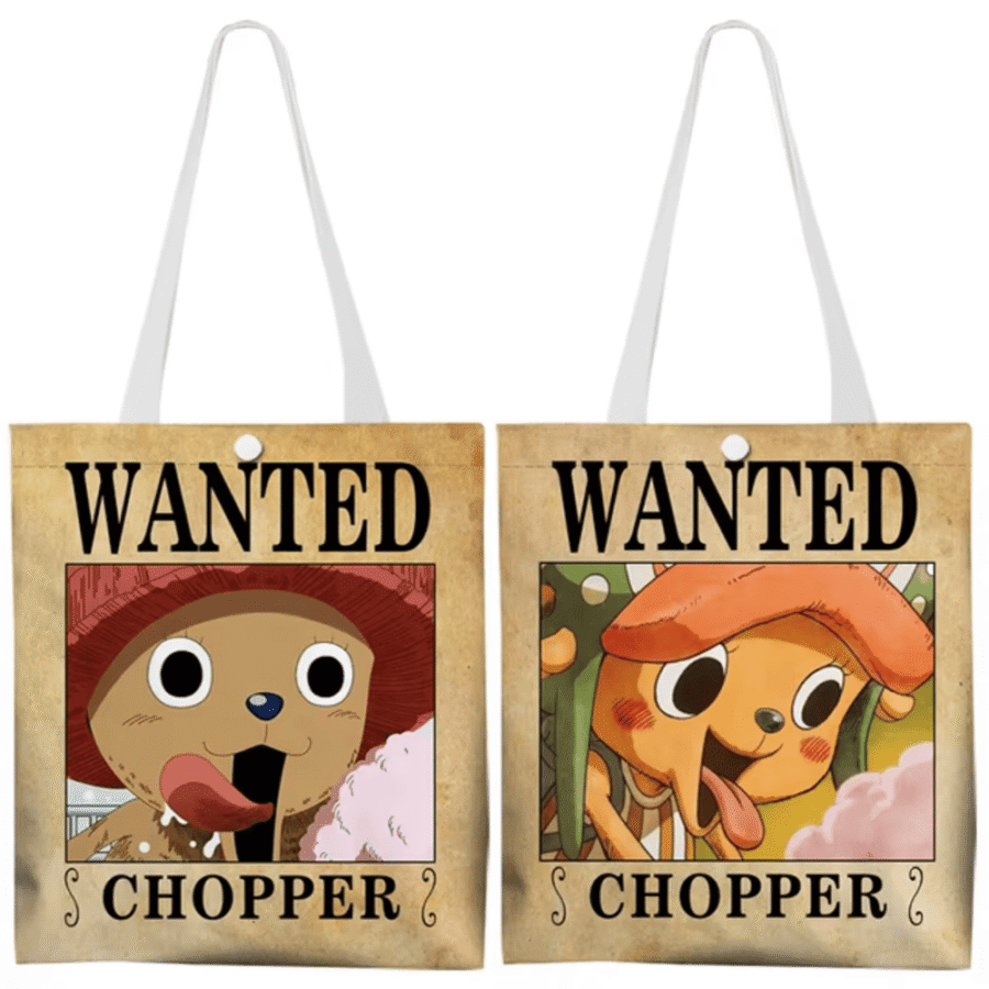 Anime One Piece Wanted Chopper Reusable Tote Bag Anime One Piece Wanted Chopper Reusable Tote Bag