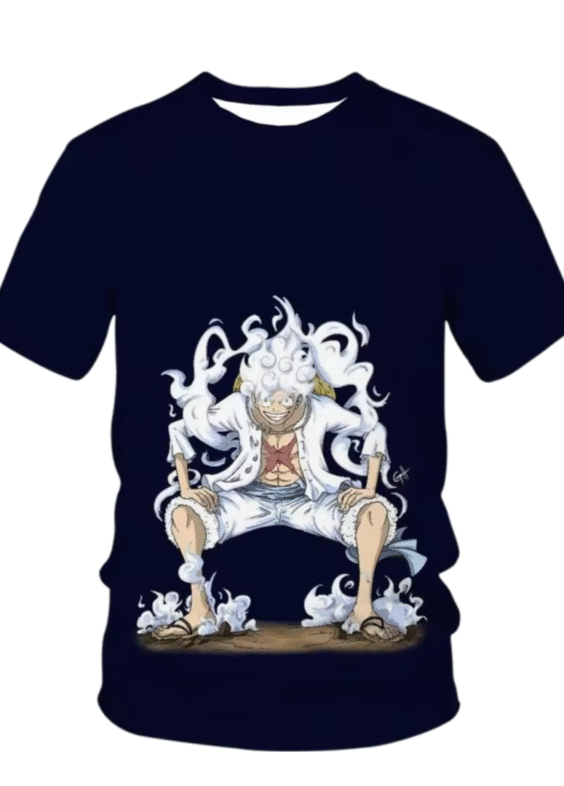 Anime One Piece Luffy Gear 5 T-Shirt For Children
